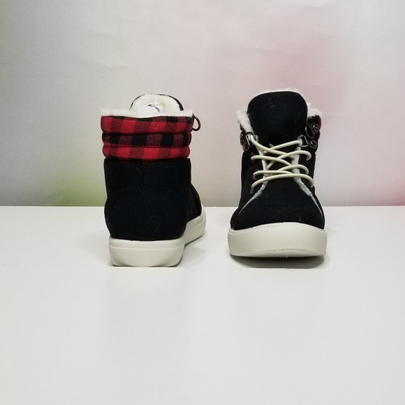 Toddler Sherpa Lined Plaid Hi Top Sneakers Size 10 NWT - Picture 6 of 8
